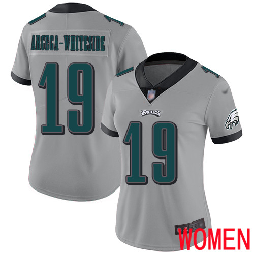 Women Philadelphia Eagles #19 JJ Arcega-Whiteside Limited Silver Inverted Legend NFL Jersey Football->nfl t-shirts->Sports Accessory